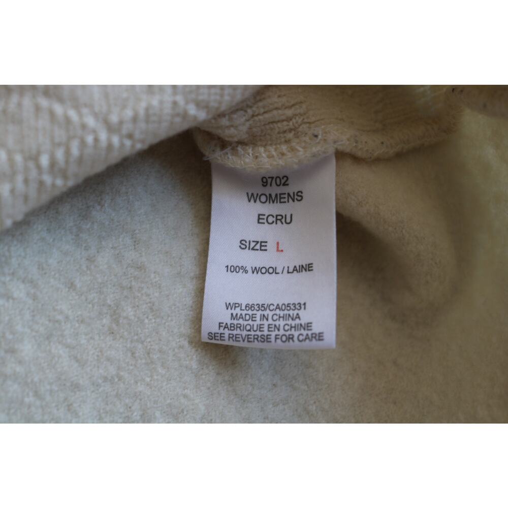 WOOLRICH Vest Jacket Wool Womens Large Cream Camel Full Zip Minimalist Neutral - Picture 10 of 11